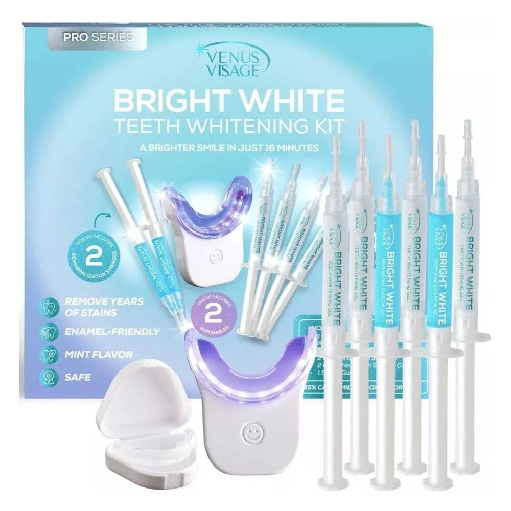 Venus Visage Bright White Teeth Whitening Kit with LED Light 10/2026 - NEW
